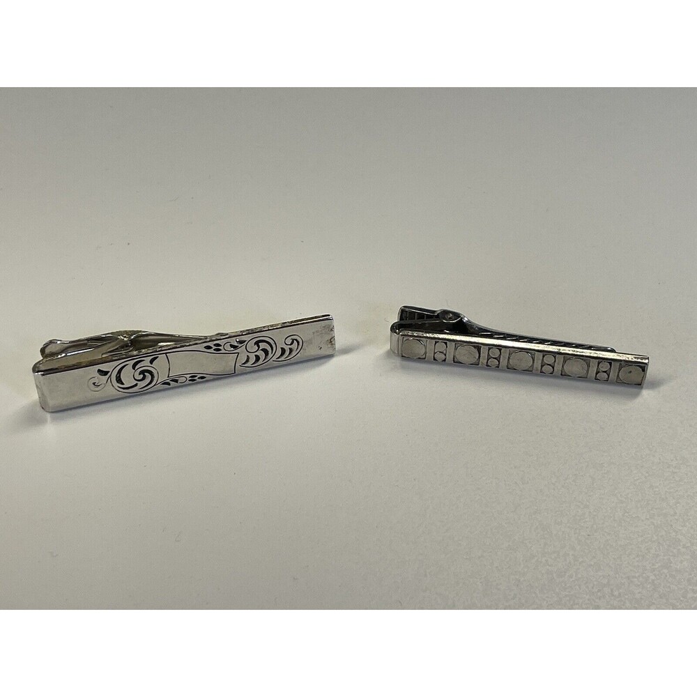 Foster And Anson Tie Clip Lot Of 2 Silver Filled